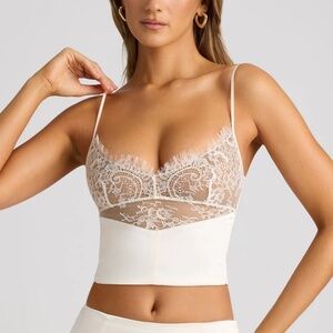 OH Polly Bria Lace Panel Cami Top in Ivory